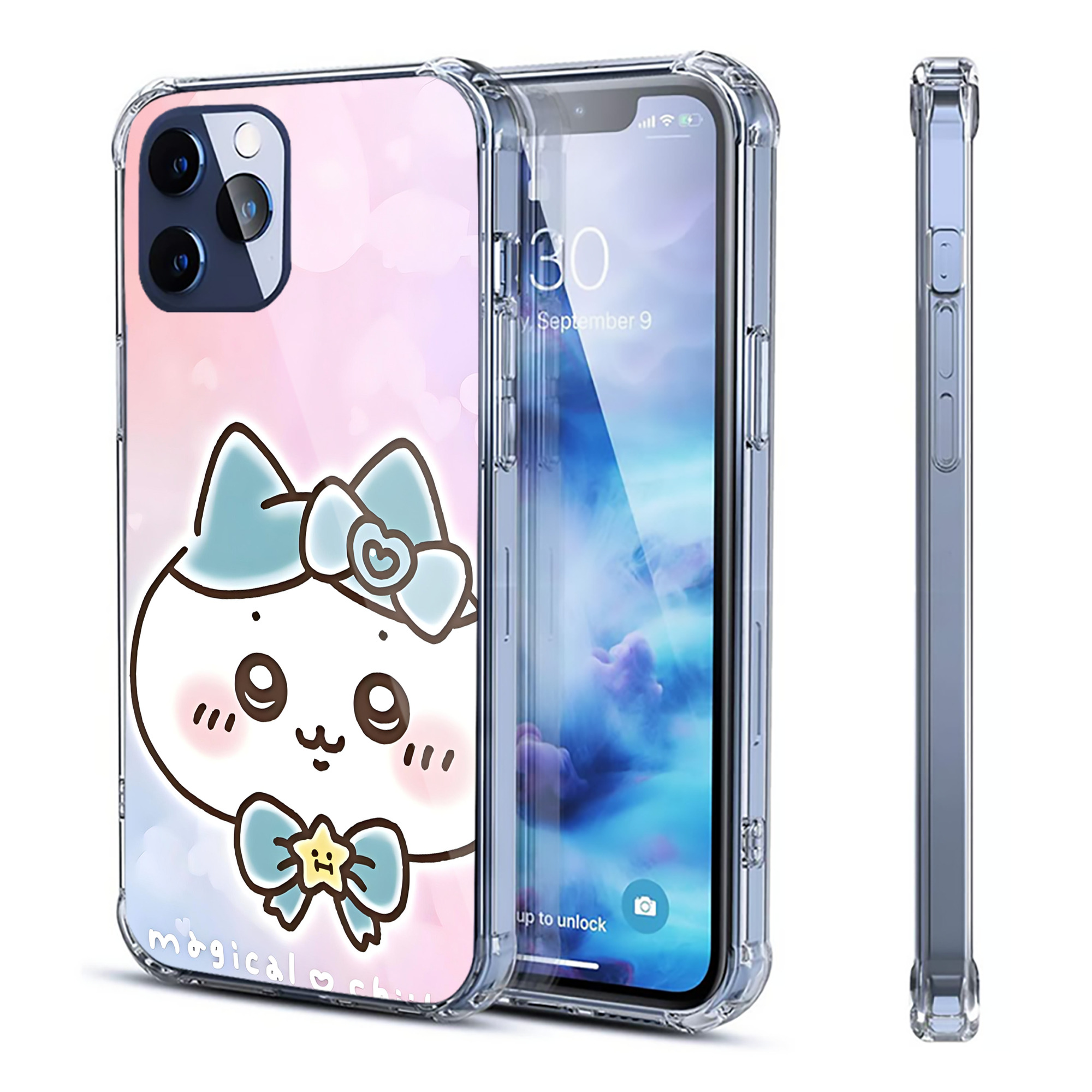 （画像用） ちいかわ Chii-kawa 【iPhone 12シリーズ対応】透明スマホケース（クリアソフトケース）